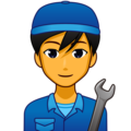 man mechanic on platform EmojiDex