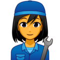woman mechanic on platform EmojiDex