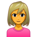 woman: blond hair on platform EmojiDex