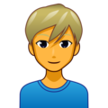 man: blond hair on platform EmojiDex