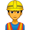 man construction worker on platform EmojiDex