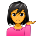 woman tipping hand on platform EmojiDex