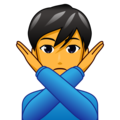 man gesturing NO on platform EmojiDex