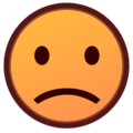 slightly frowning face on platform EmojiDex