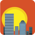 cityscape at dusk on platform EmojiOne