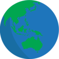 globe showing Asia-Australia on platform EmojiOne