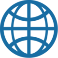 globe with meridians on platform EmojiOne