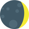 waxing crescent moon on platform EmojiOne