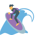 person surfing on platform EmojiOne