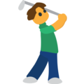 person golfing on platform EmojiOne