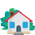 house with garden on platform EmojiOne