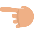 backhand index pointing left on platform EmojiOne
