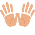 open hands on platform EmojiOne