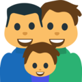 family: man, man, boy on platform EmojiOne