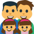 family: man, man, girl, girl on platform EmojiOne