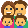 family: man, woman, boy, boy on platform EmojiOne