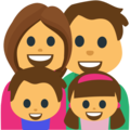 family: man, woman, girl, boy on platform EmojiOne