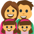 family: man, woman, girl, girl on platform EmojiOne