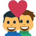 couple with heart: man, man on platform EmojiOne