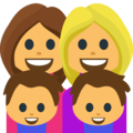 family: woman, woman, boy, boy on platform EmojiOne