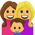family: woman, woman, boy on platform EmojiOne
