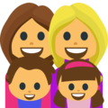 family: woman, woman, girl, boy on platform EmojiOne