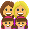 family: woman, woman, girl, girl on platform EmojiOne
