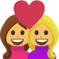 couple with heart: woman, woman on platform EmojiOne