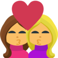 kiss: woman, woman on platform EmojiOne