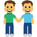 men holding hands on platform EmojiOne