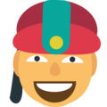 person with skullcap on platform EmojiOne
