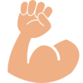flexed biceps on platform EmojiOne