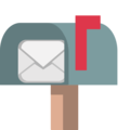 open mailbox with raised flag on platform EmojiOne