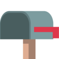 open mailbox with lowered flag on platform EmojiOne