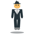 person in suit levitating on platform EmojiOne