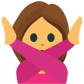 person gesturing NO on platform EmojiOne