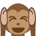 hear-no-evil monkey on platform EmojiOne