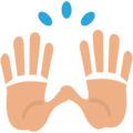 raising hands on platform EmojiOne