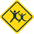 children crossing on platform EmojiOne