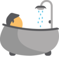 person taking bath on platform EmojiOne