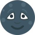 new moon with face on platform EmojiOne