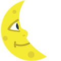 last quarter moon with face on platform EmojiOne