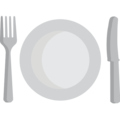 knife fork plate on platform EmojiOne