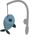 fishing pole and fish on platform EmojiOne