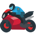 racing motorcycle on platform EmojiOne