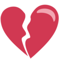 broken heart on platform EmojiOne