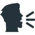 speaking head in silhouette on platform EmojiOne