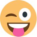 stuck out tongue winking eye on platform EmojiOne