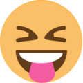 stuck out tongue closed eyes on platform EmojiOne