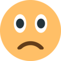 slightly frowning face on platform EmojiOne